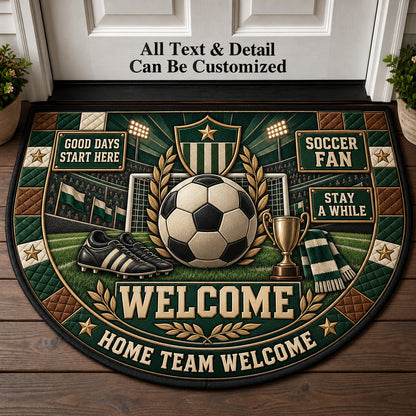 Soccer Fan Personalized Half Round Mat | 5To9Vibe