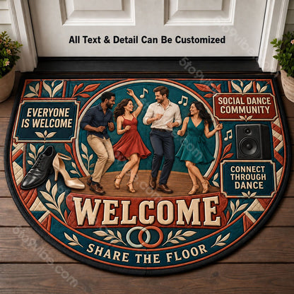 Social Dance Community Personalized Half Round Mat | 5To9Vibe