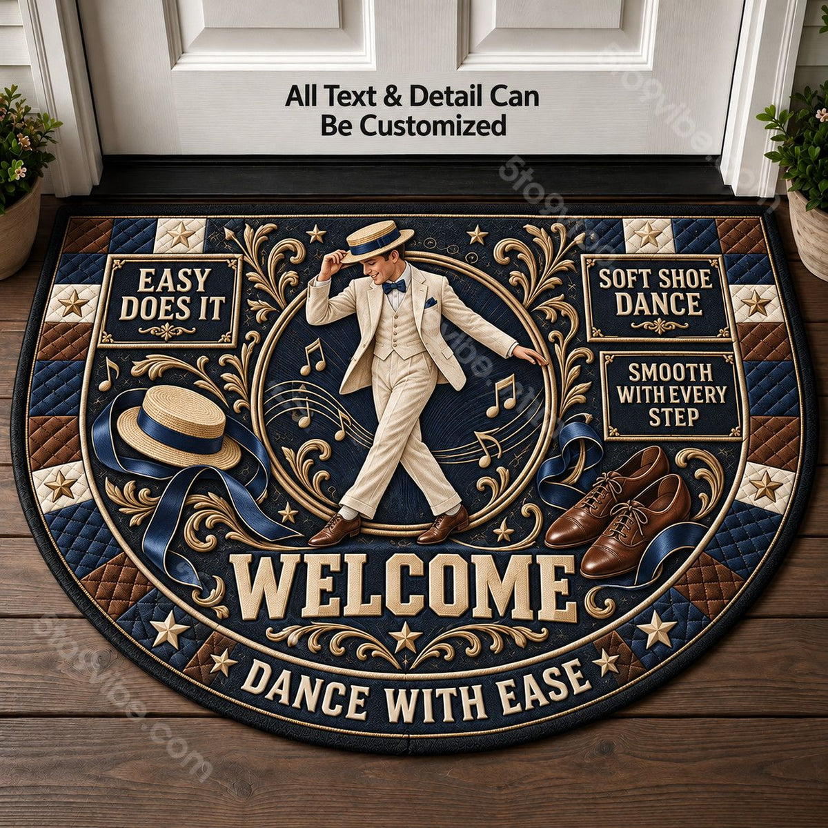 Soft Shoe Dance Personalized Half Round Mat | 5To9Vibe
