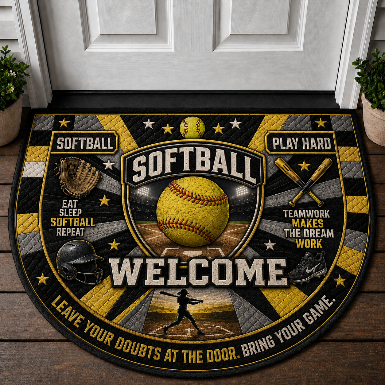Running Welcome Mat - Motivational Trail Runner Outdoor Doormat - 5to9vibe