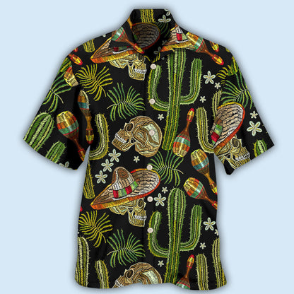 Skull Mexican Skull Black Style - Hawaiian Shirt 