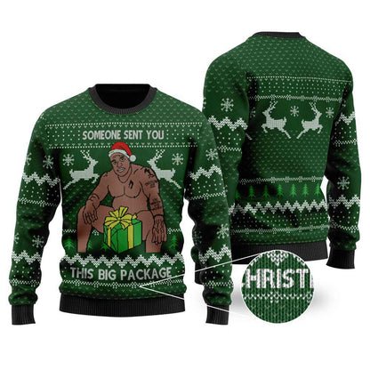 Barry Wood Christmas Sweaters | Someone Sent You This Big Package Christmas Sweater For Men Women - Funny Ugly Christmas Sweater