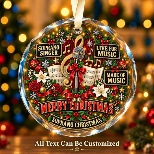 Soprano Singer Personalized Glass Ornament | 5To9Vibe
