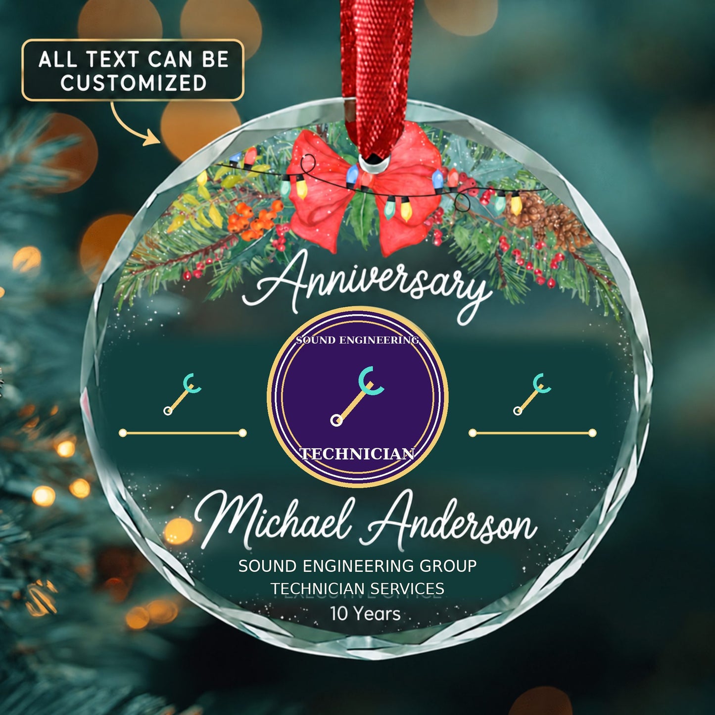 Sound Engineering Technicians Personalized Glass Ornament | 5To9Vibe