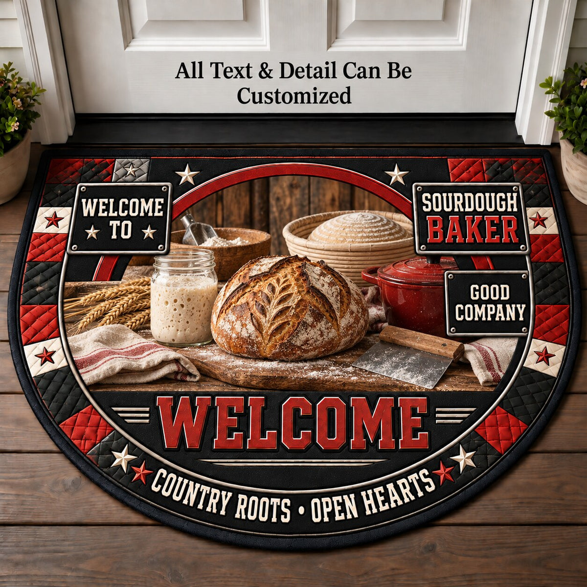 Sourdough Baker Personalized Half Round Mat | 5To9Vibe