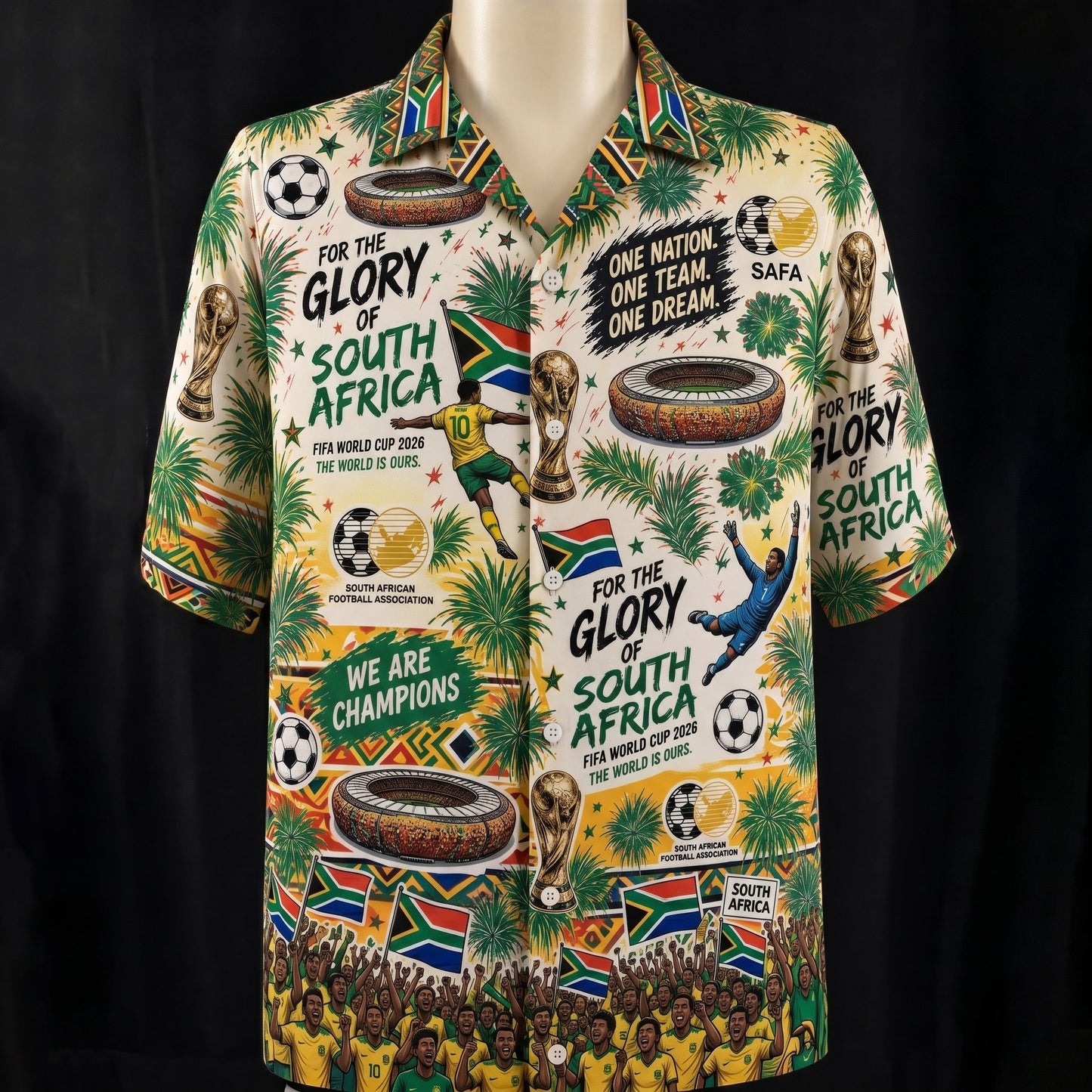 All Teams World Cup Champion Football Soccer Unisex Button-Up Hawaiian Shirt For Men & Women