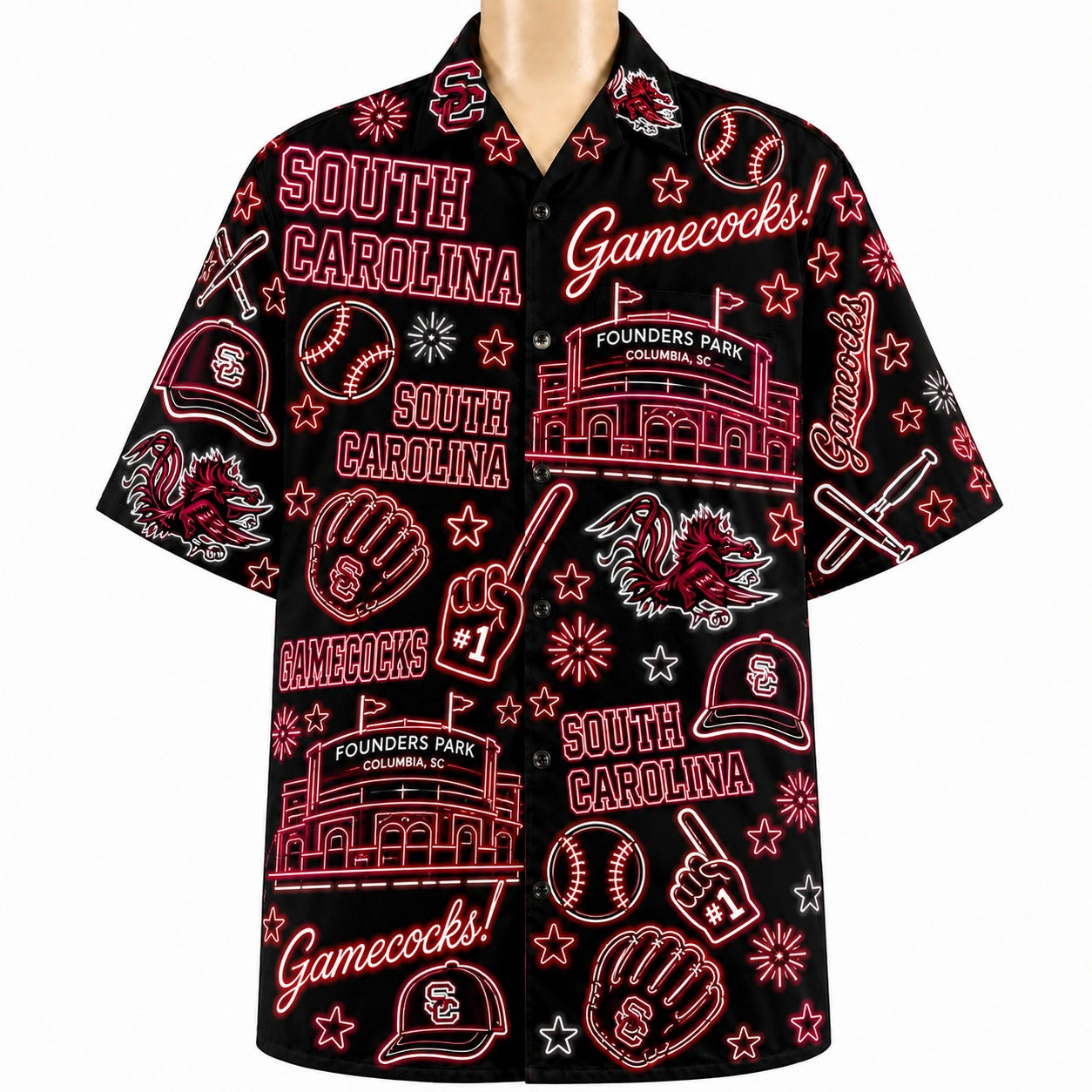 All College Basketball Teams Neon Viber Unisex Hawaiian Shirt For Men & Women