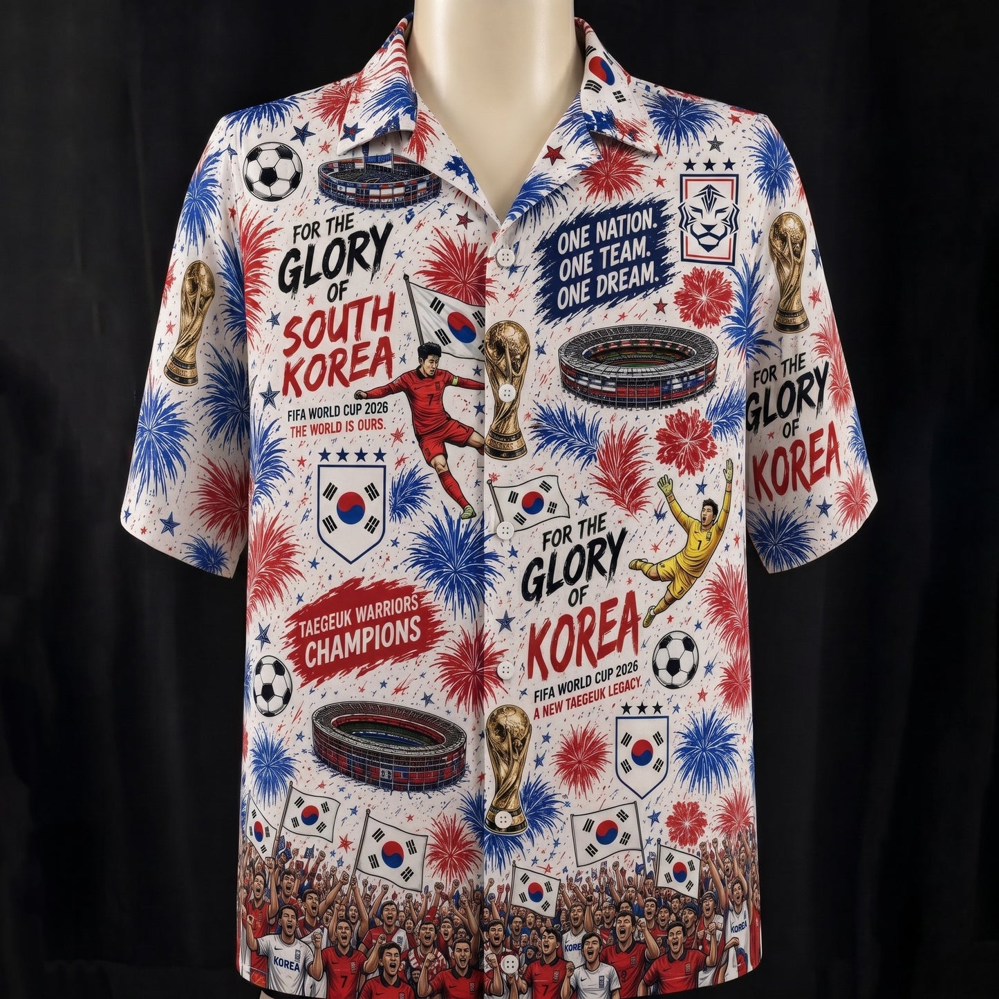 All Teams World Cup 2026 Champion USA Football Soccer Unisex Button-Up Hawaiian Shirt For Men & Women