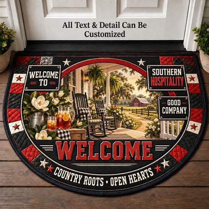 Southern Hospitality Personalized Half Round Mat | 5To9Vibe