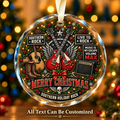 Southern Rock Personalized Glass Ornament | 5To9Vibe