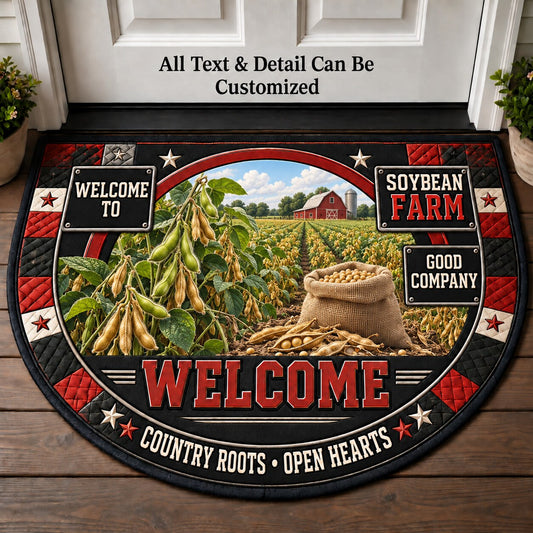 Soybean Farm Personalized Half Round Mat | 5To9Vibe