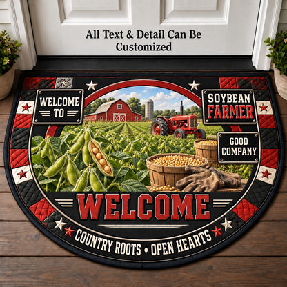 Soybean Farmer Personalized Half Round Mat | 5To9Vibe
