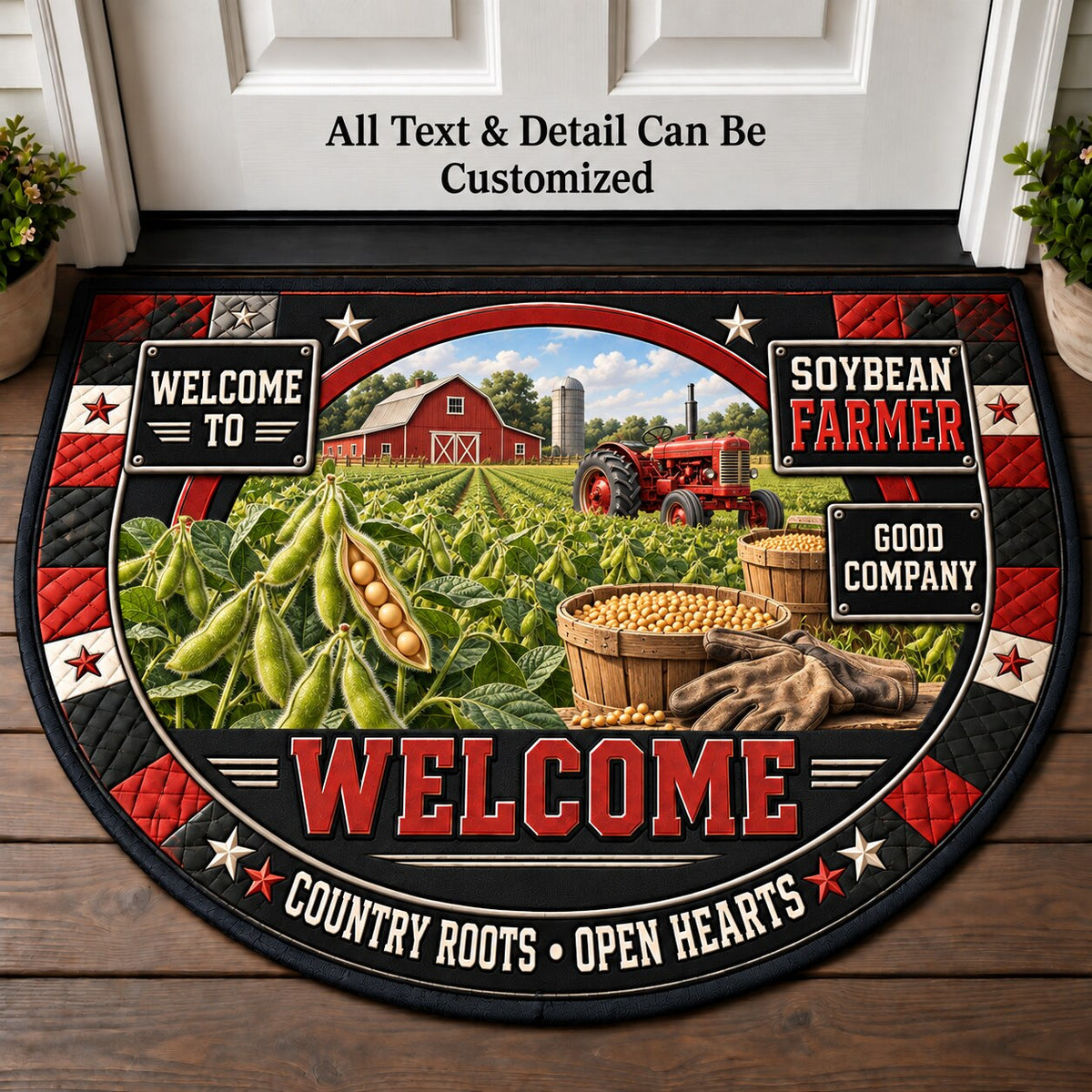 Soybean Farmer Personalized Half Round Mat | 5To9Vibe