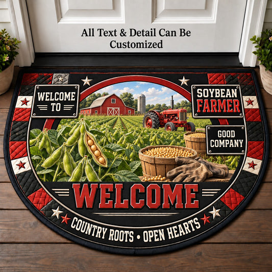 Soybean Farmer Personalized Half Round Mat | 5To9Vibe
