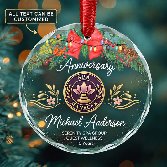 Spa Managers Personalized Glass Ornament | 5To9Vibe