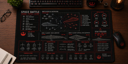All Star Galaxy BluePrint Desk Mat Mouse Pad Plus Size Trending - 5to9vibe