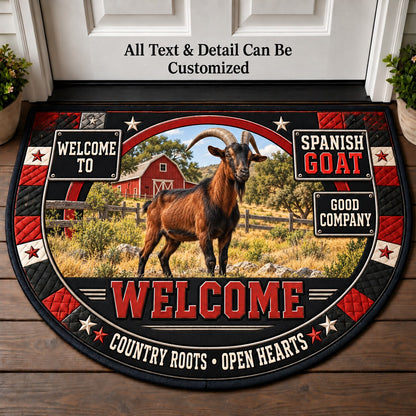 Spanish Goat Personalized Half Round Mat | 5To9Vibe