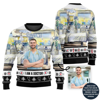 Special Custom Doctor Picture Ugly Xmas Sweater For Men