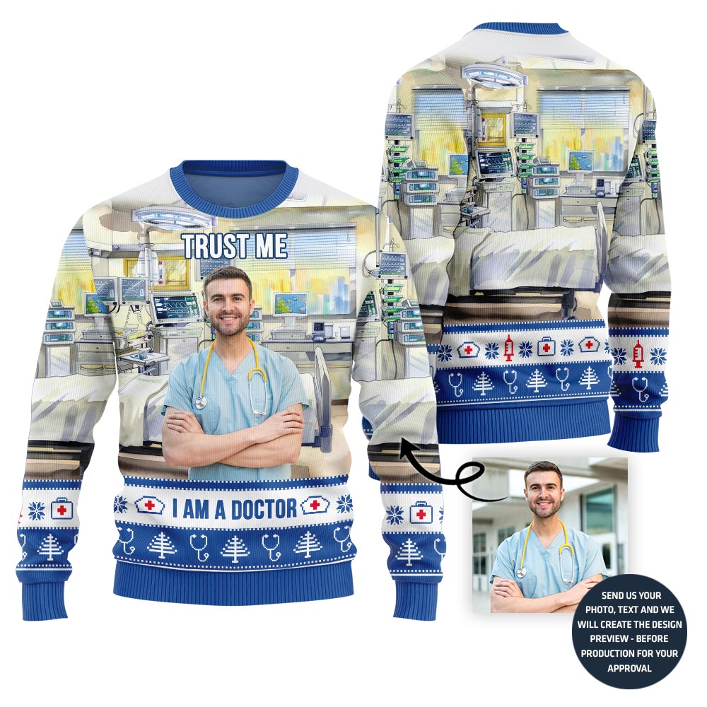 Special Custom Doctor Picture Ugly Xmas Sweater For Men