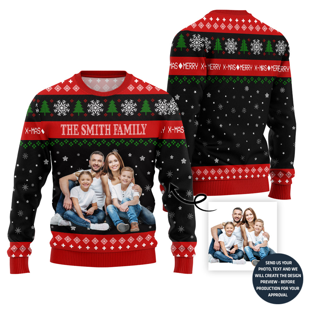Special Custom Family Picture Ugly Xmas Sweater