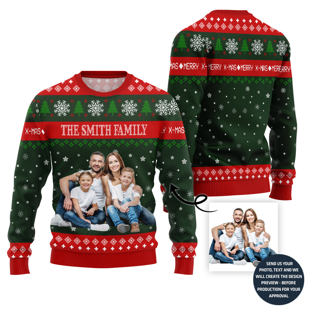 Special Custom Family Picture Ugly Xmas Sweater