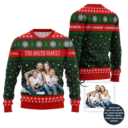 Special Custom Family Picture Ugly Xmas Sweater