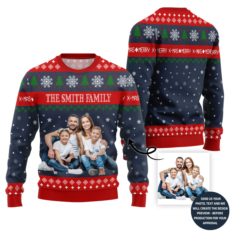 Special Custom Family Picture Ugly Xmas Sweater