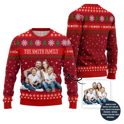 Special Custom Family Picture Ugly Xmas Sweater