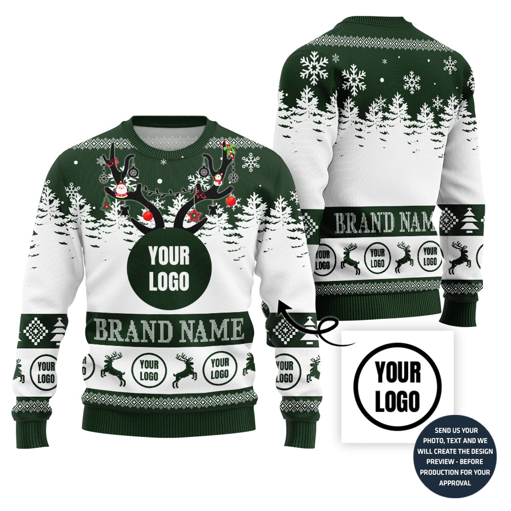 Special Custom Logo And Brand Name Xmas Sweater Preview