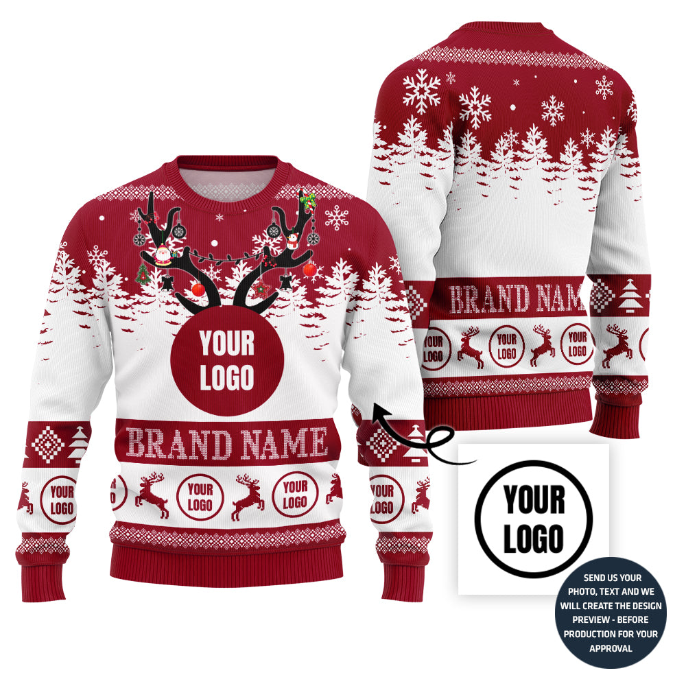 Special Custom Logo And Brand Name Xmas Sweater Preview