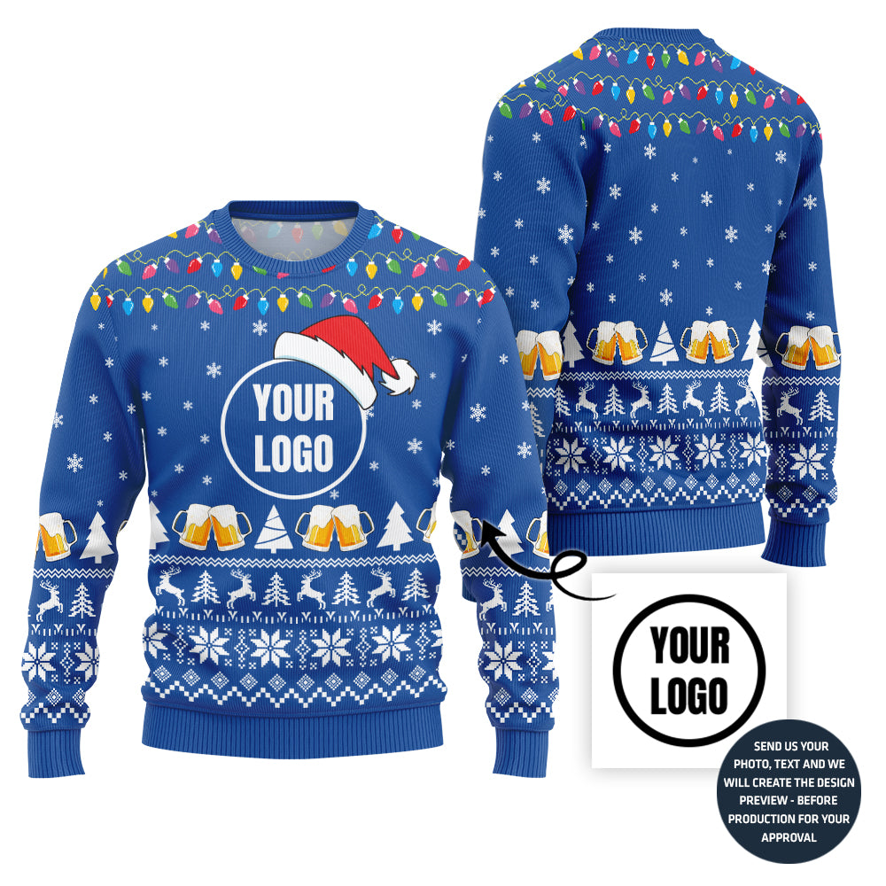 Special Custom Logo Beer Ugly Christmas Sweater