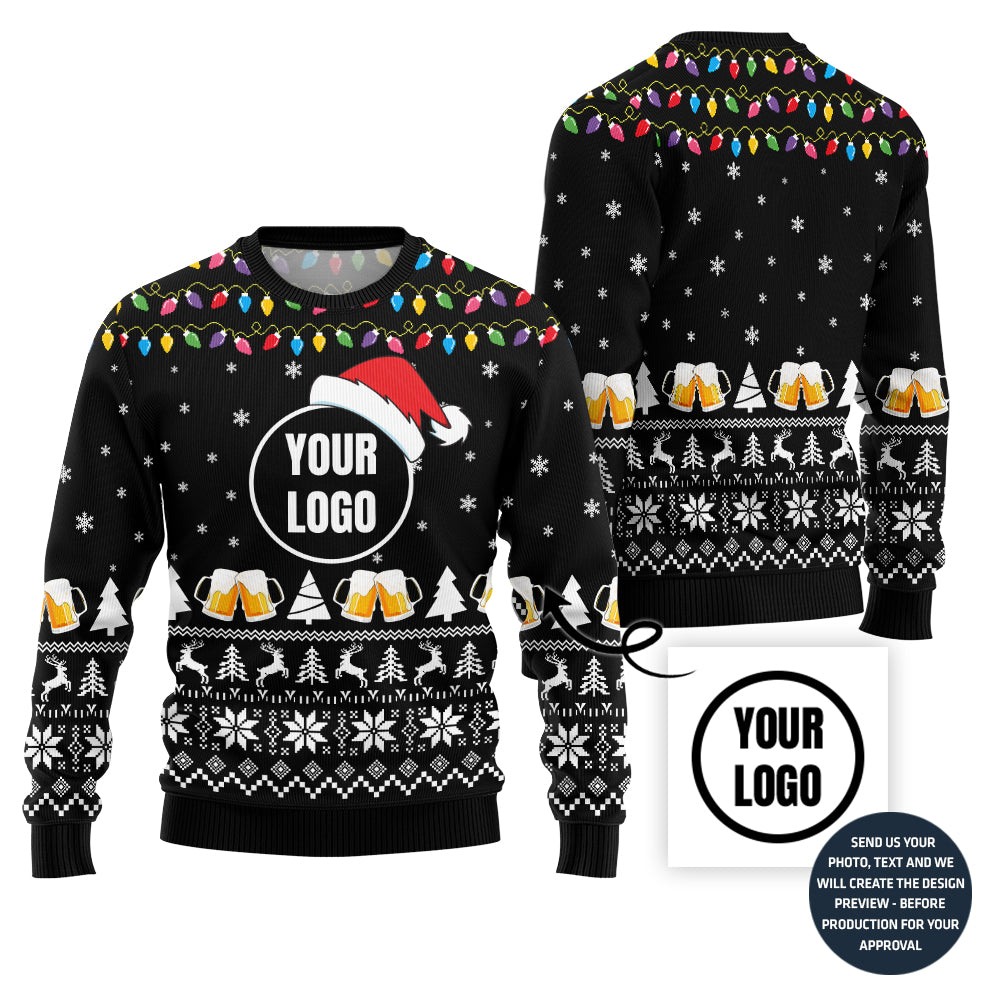 Special Custom Logo Beer Ugly Christmas Sweater