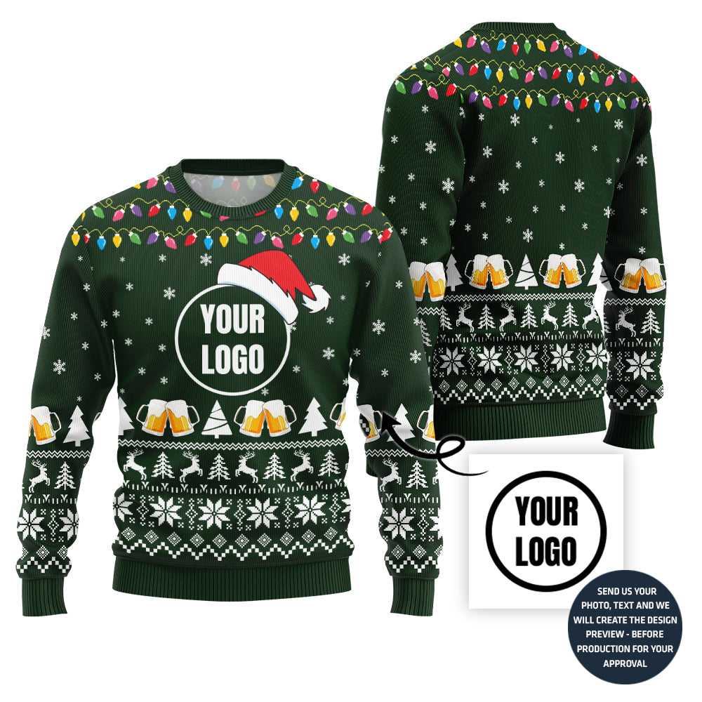 Special Custom Logo Beer Ugly Christmas Sweater