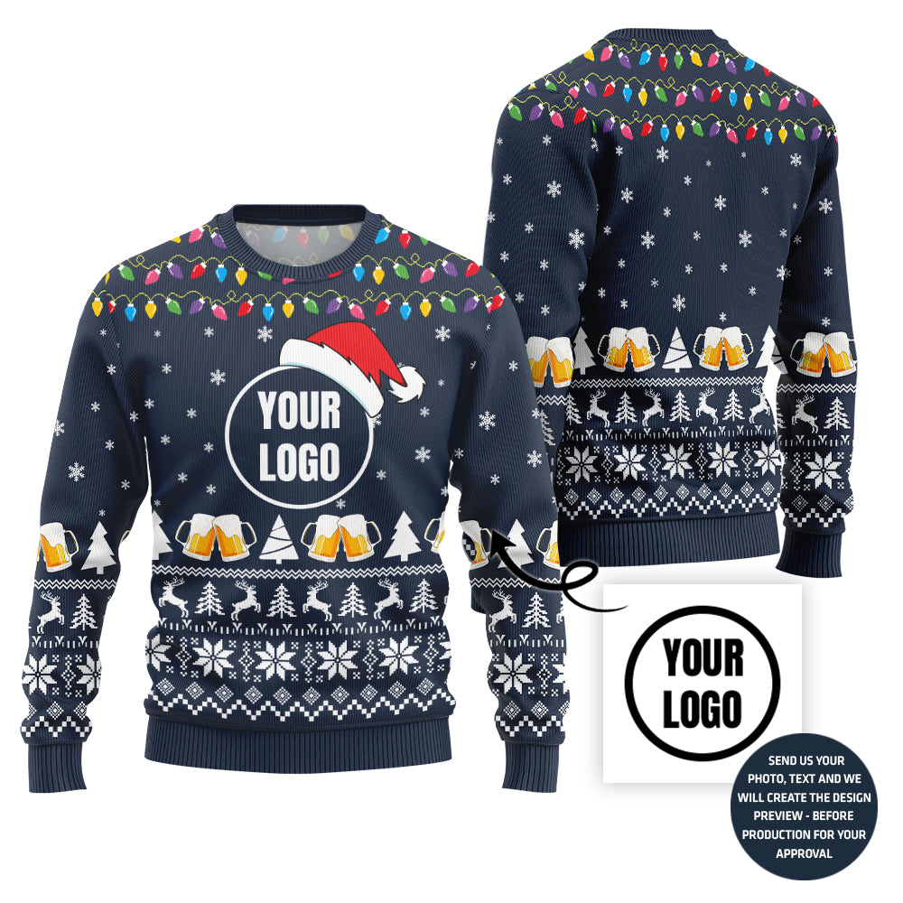 Special Custom Logo Beer Ugly Christmas Sweater