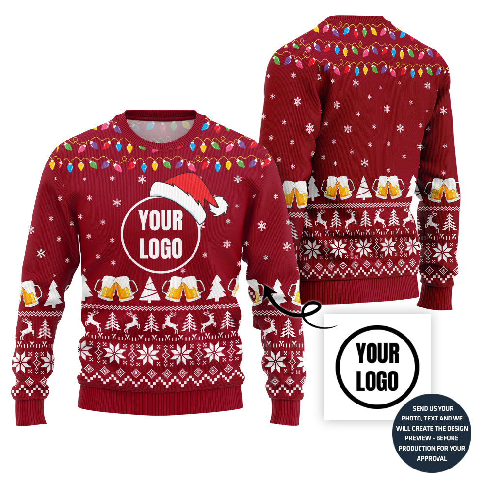 Special Custom Logo Beer Ugly Christmas Sweater