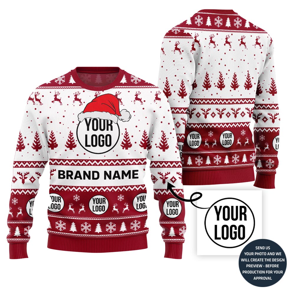 Special Custom Logo Ugly Christmas Sweater For Company