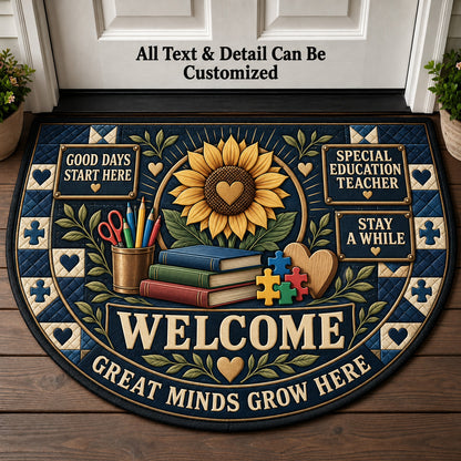 Special Education Teacher Personalized Half Round Mat | 5To9Vibe