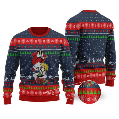 Spiderman Santa Kissing Funny Christmas Sweaters