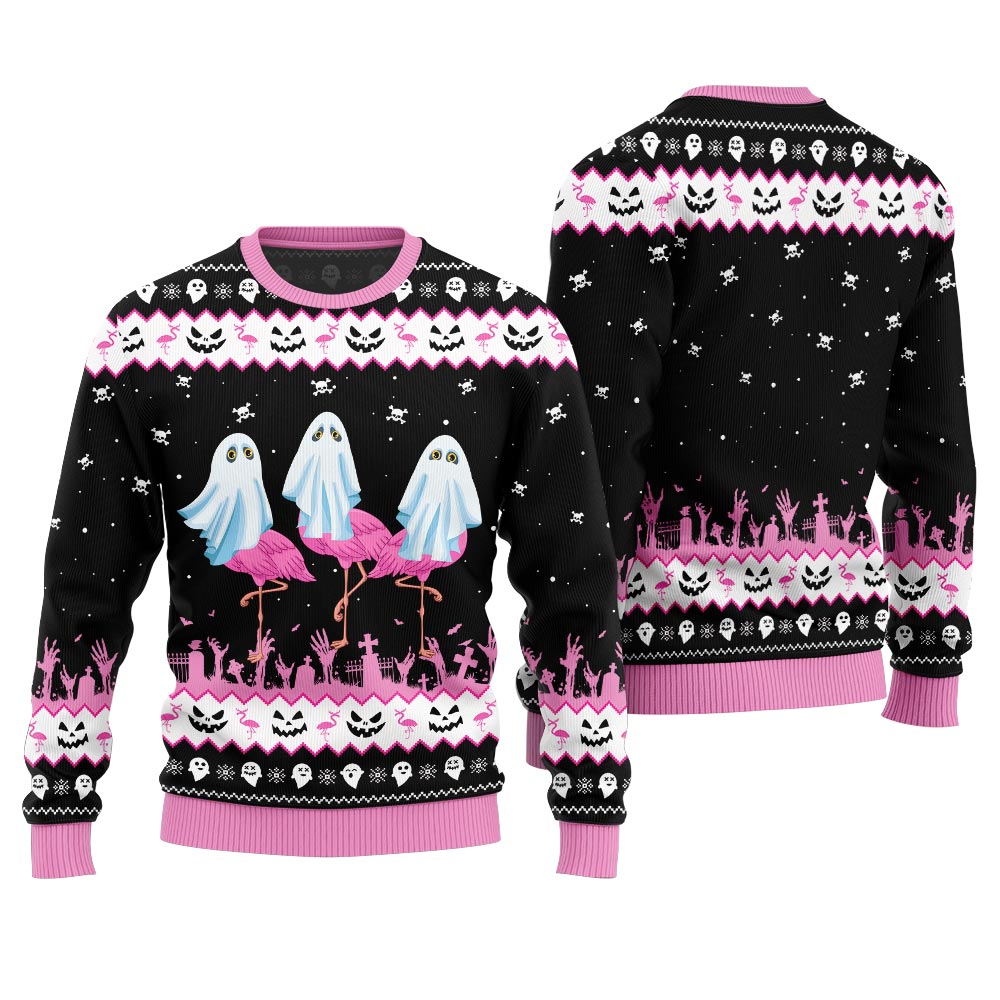 Spooky Flamingo Ugly Sweater
