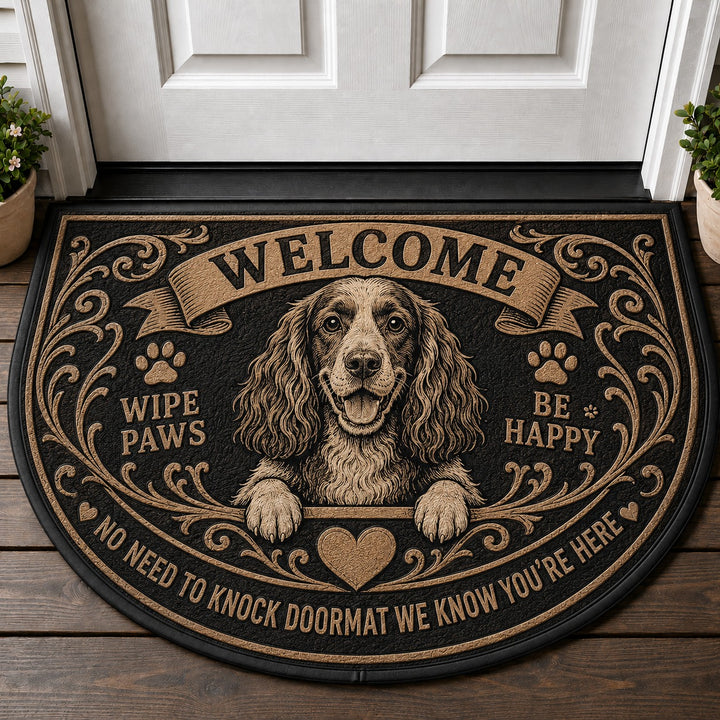 Springer Spaniel Dog Breed Lover Quilted Print Premium Welcome Mat – Personalized Doormat