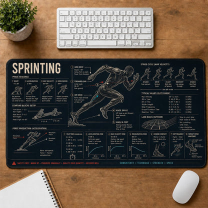 Sprinting Sports Visual Guide Desk Mat | 5To9Vibe