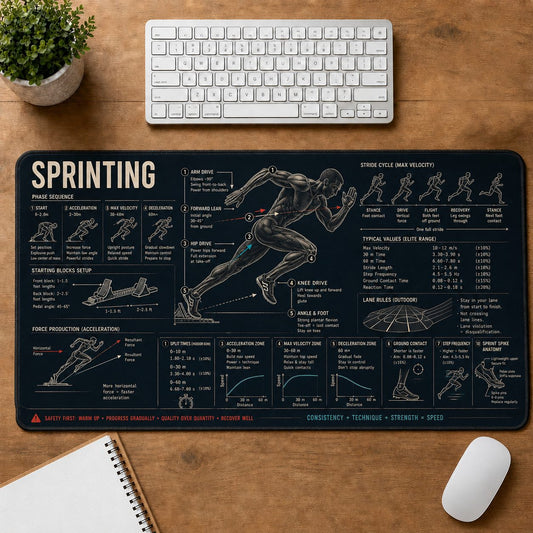 Sprinting Sports Visual Guide Desk Mat | 5To9Vibe