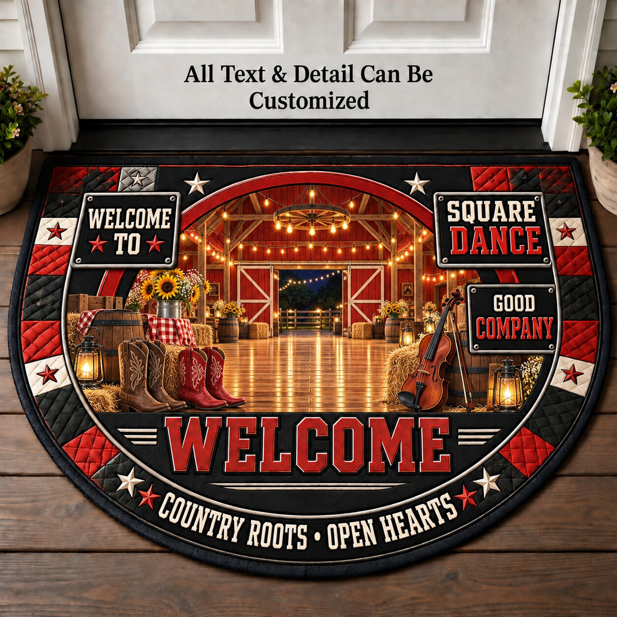 Square Dance Personalized Half Round Mat | 5To9Vibe