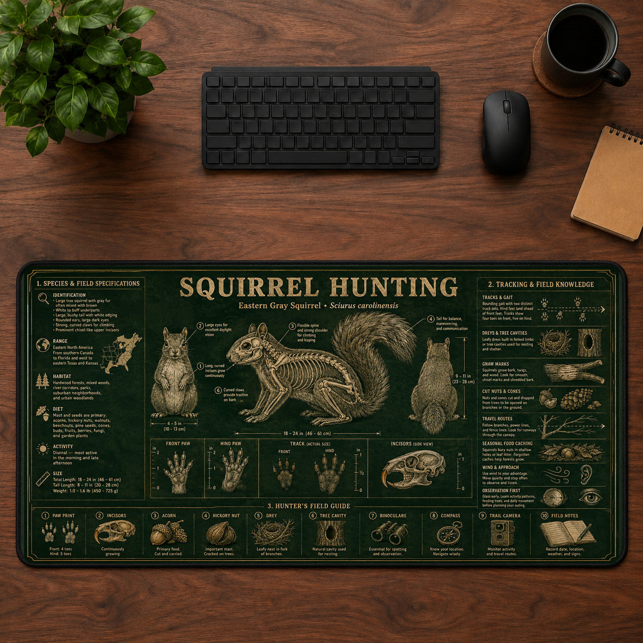 Squirrel Hunting Desk Mat Mouse Pad | 5To9Vibe