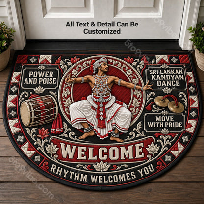 Sri Lankan Kandyan Dance Personalized Half Round Mat | 5To9Vibe