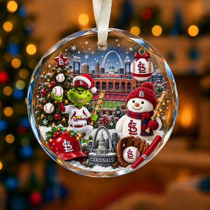 Adorno de vidrio de béisbol, 3 unidades con caja de regalo, equipo de béisbol de Navidad - Adorno de vidrio