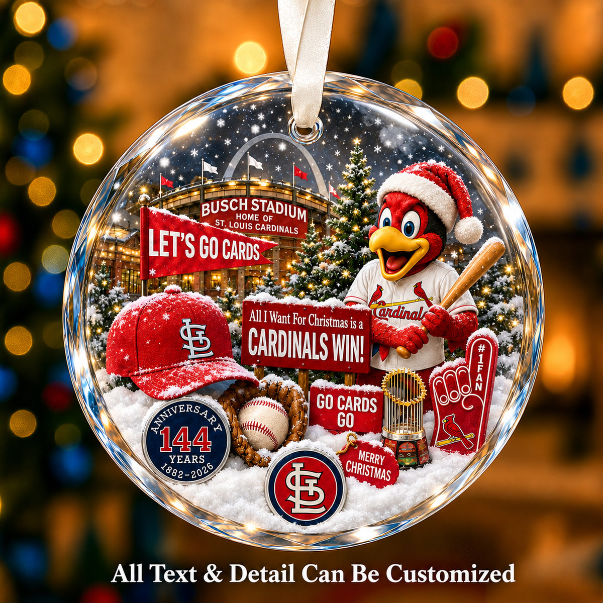 Baseball team Style 26 Glass Ornament mockup | 5To9Vibe