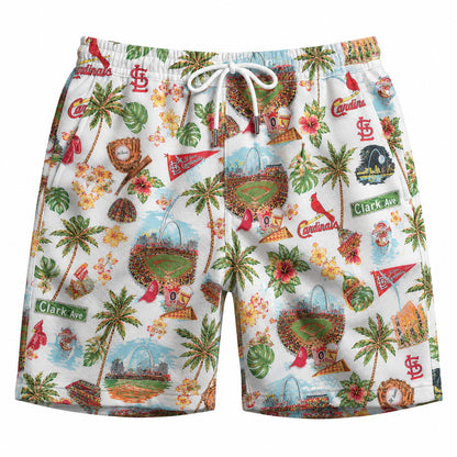 CC Baseball Teams Scenic Pattern Button-Up Unisex Hawaiian Shirt For Men and Women