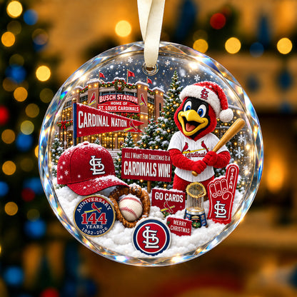 All Baseball Teams Christmas Snow Vibe Round Glass Ornament  With Red Gift Box | 5to9vibe