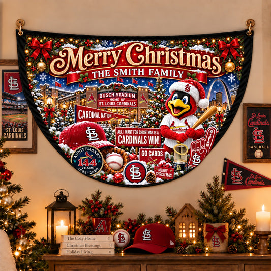 All Baseball Teams Personalized Christmas Night Bunting Flag - 5to9vibe